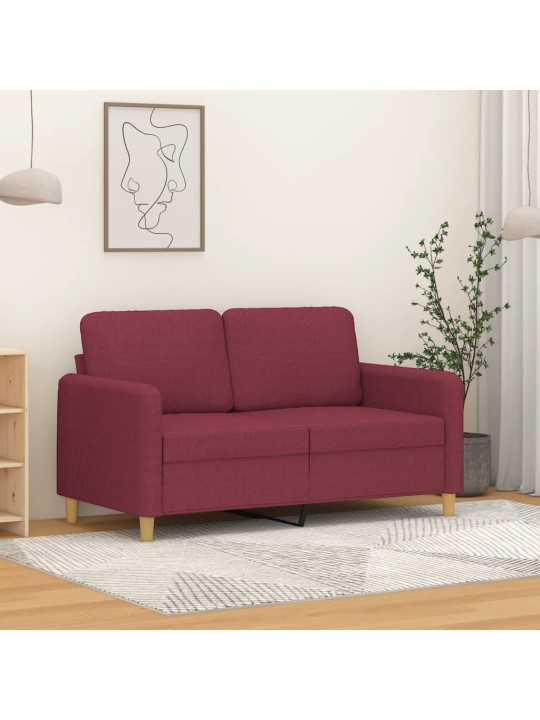 Divvietīgs dīvāns, vīnsarkans audums, 120 cm