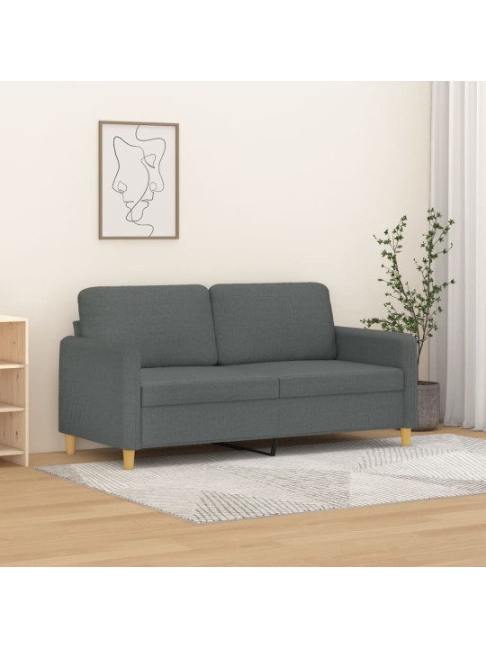 Divvietīgs dīvāns, tumši pelēks audums, 140 cm
