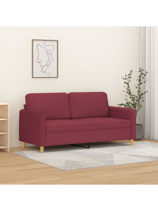Divvietīgs dīvāns, vīnsarkans audums, 140 cm