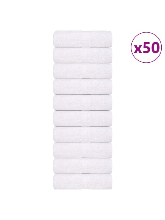 Viesu dvieļi 50 gab balti 30x50 cm 360 gsm 100% kokvilna