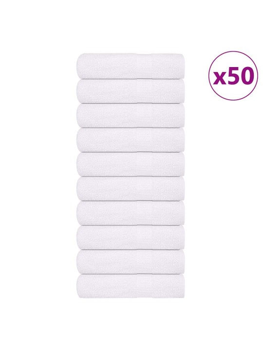 Roku dvieļi, 50 gab., balti, 50x100 cm, 360 gsm, 100% kokvilna