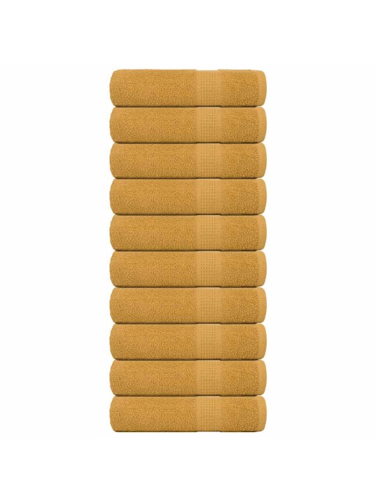 Roku dvieļi 10 gab. zelts 50x100 cm 360 gsm 100% kokvilna