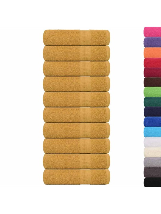 Roku dvieļi 10 gab. zelts 50x100 cm 360 gsm 100% kokvilna