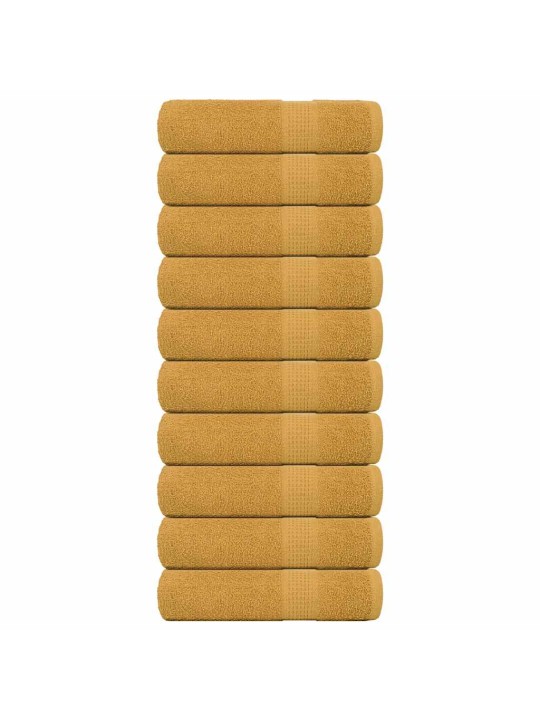 Vannas dvieļi 10 gab. zelts 100x150 cm 360 gsm 100% kokvilna