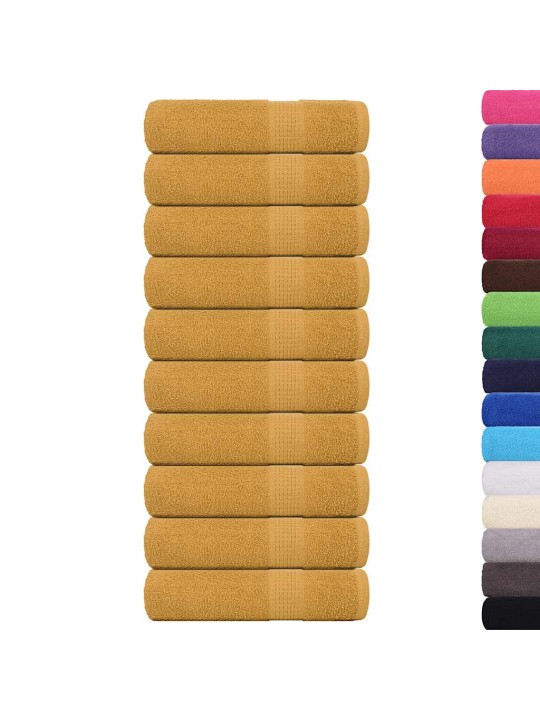 Vannas dvieļi 10 gab. zelts 100x150 cm 360 gsm 100% kokvilna
