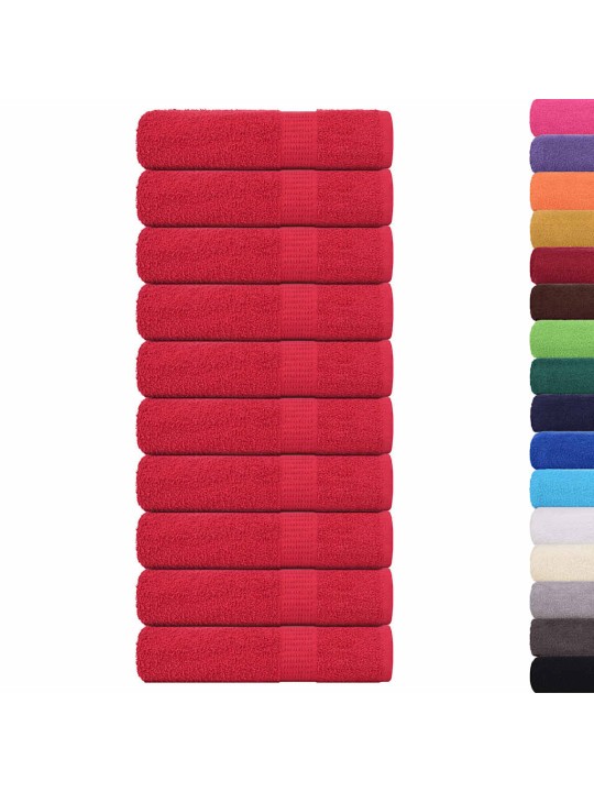 Roku dvieļi, 10 gab., sarkani, 50x100cm, 360 gsm, 100% kokvilna