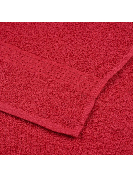 Dušas dvieļi, 10 gab., sarkani, 70x140cm, 360gsm, 100% kokvilna
