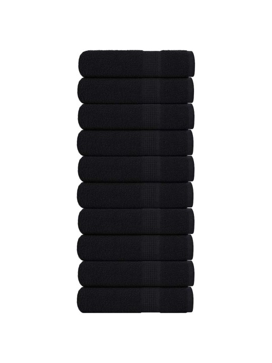 Roku dvieļi, 10 gab., melni, 50x100 cm, 360 gsm, 100% kokvilna