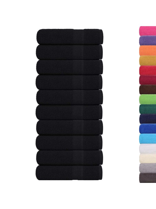 Roku dvieļi, 10 gab., melni, 50x100 cm, 360 gsm, 100% kokvilna