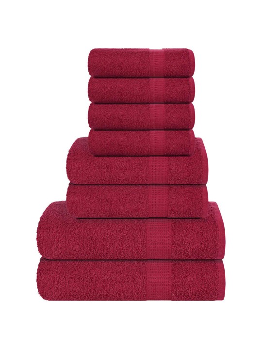 Dvieļu komplekts, 8 gab., bordo, 360 gsm, 100% kokvilna