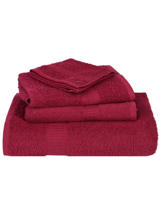 Dvieļu komplekts, 8 gab., bordo, 360 gsm, 100% kokvilna