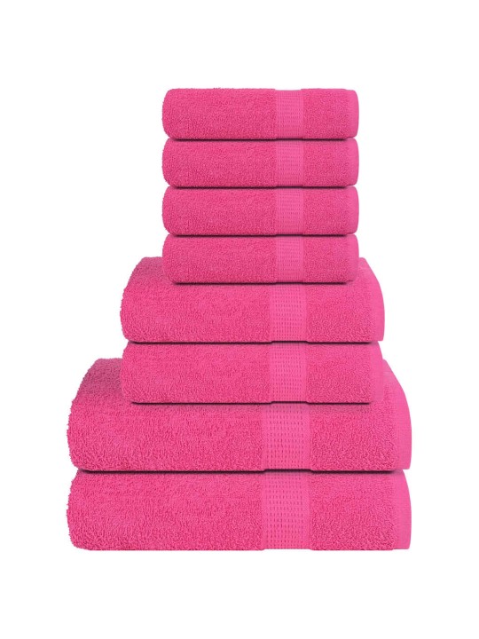 Dvieļu komplekts, 8 gab., rozā, 360 gsm, 100% kokvilna