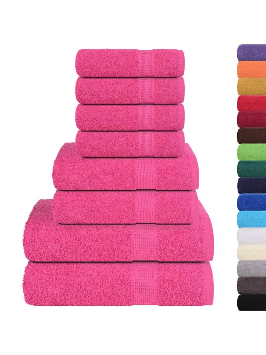 Dvieļu komplekts, 8 gab., rozā, 360 gsm, 100% kokvilna