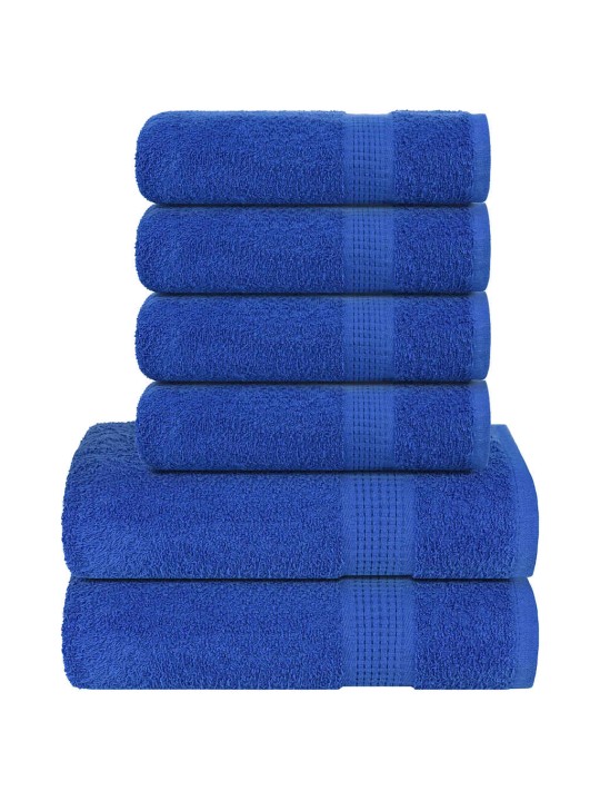 6 gabalu dvieļu komplekts zils 360 gsm 100% kokvilna