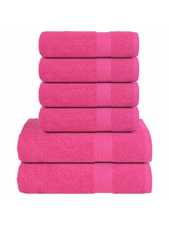 Dvieļu komplekts, 6 gab., rozā, 360 gsm, 100% kokvilna
