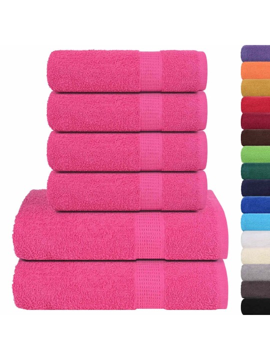 Dvieļu komplekts, 6 gab., rozā, 360 gsm, 100% kokvilna
