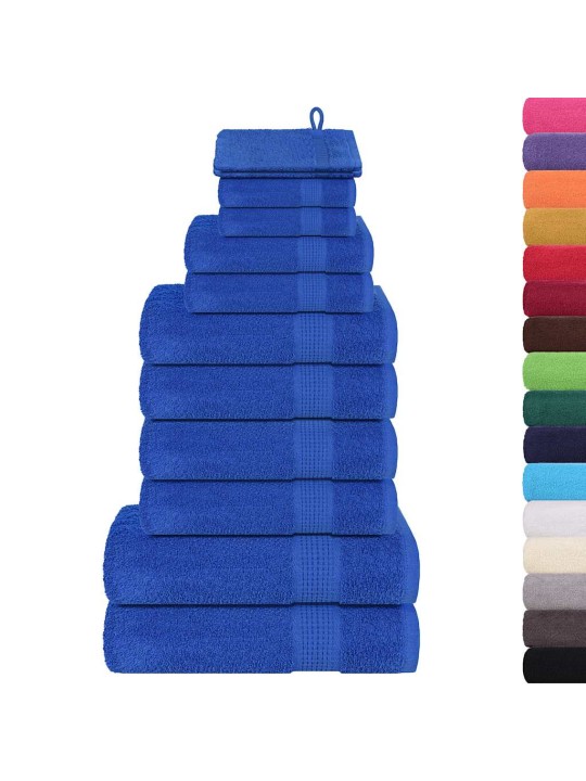 12 gabalu dvieļu komplekts zils 360 gsm 100% kokvilna