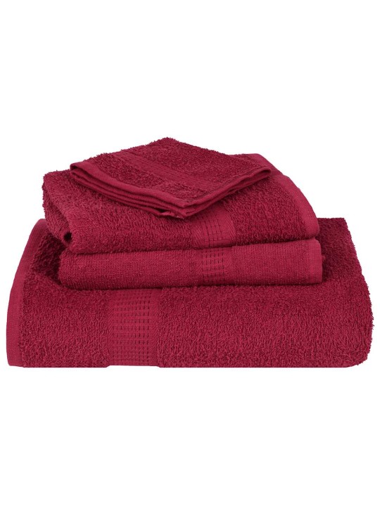 Dvieļu komplekts, 12 gab., bordo, 360 gsm, 100% kokvilna