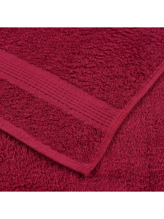 Dvieļu komplekts, 12 gab., bordo, 360 gsm, 100% kokvilna