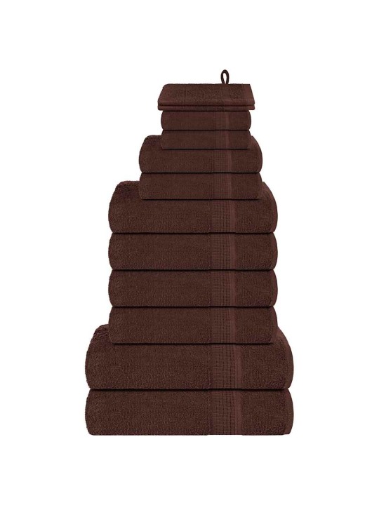 Dvieļu komplekts, 12 gab., brūns, 360 gsm, 100% kokvilna