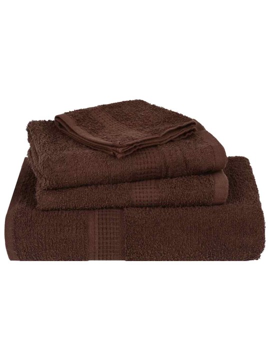 Dvieļu komplekts, 12 gab., brūns, 360 gsm, 100% kokvilna