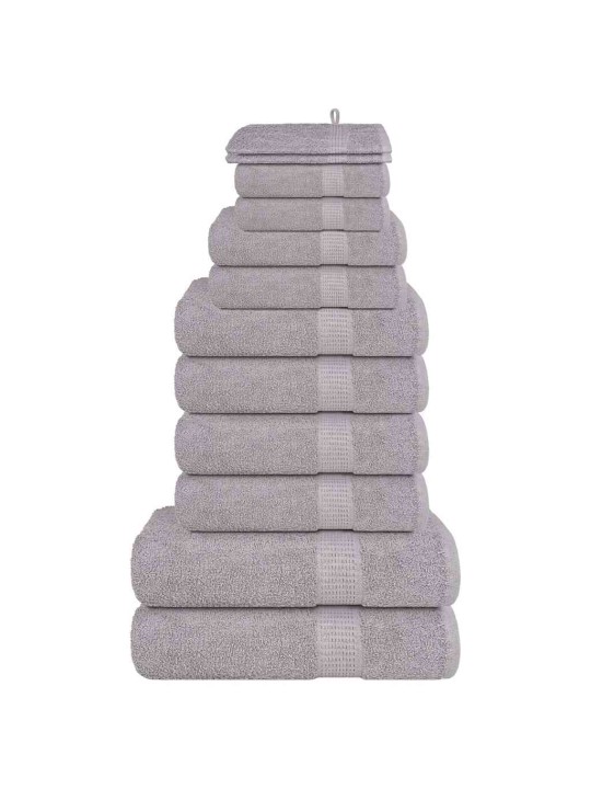 Dvieļu komplekts, 12 gab., pelēks, 360 gsm, 100% kokvilna