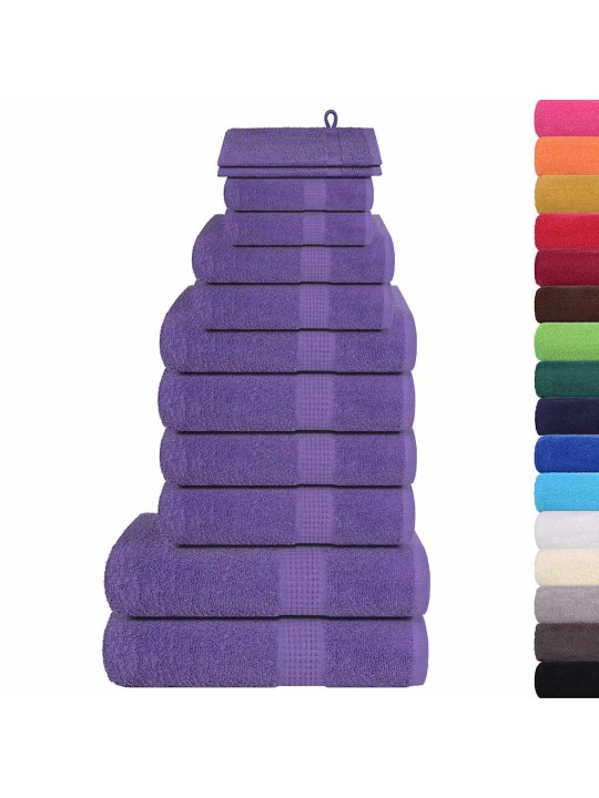 Dvieļu komplekts, 12 gab., violets, 360 gsm, 100% kokvilna