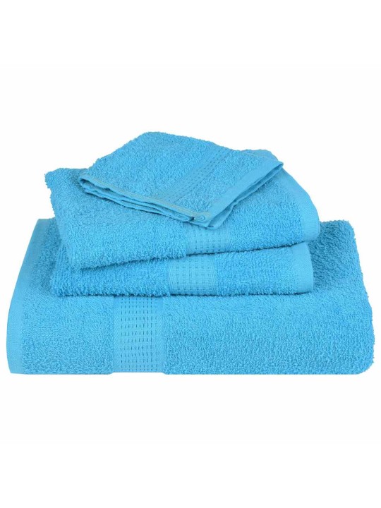 Dvieļu komplekts, 12 gab., tirkīzzils, 360 gsm, 100% kokvilna