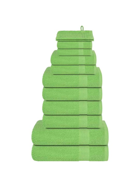 Dvieļu komplekts, 12 gab., dzeltenzaļs, 360 gsm, 100% kokvilna
