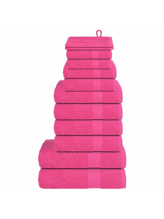 Dvieļu komplekts, 12 gab., rozā, 360 gsm, 100% kokvilna