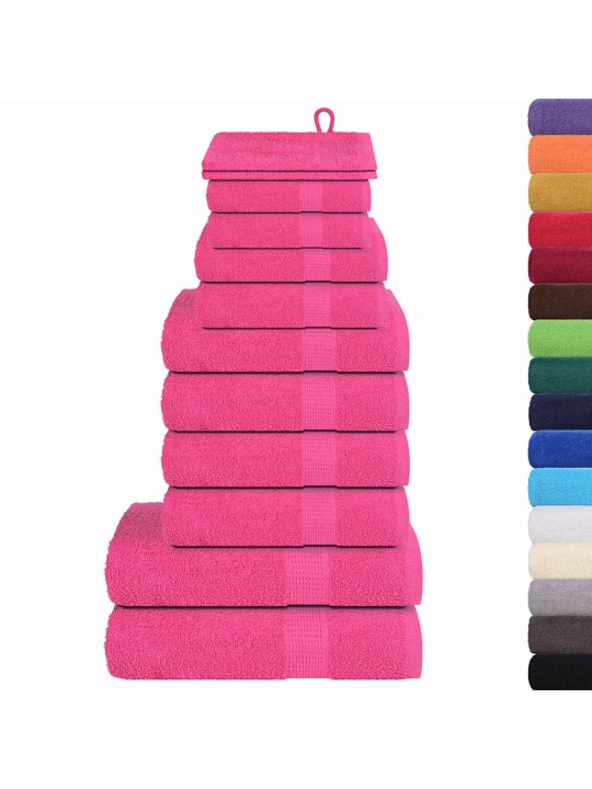 Dvieļu komplekts, 12 gab., rozā, 360 gsm, 100% kokvilna