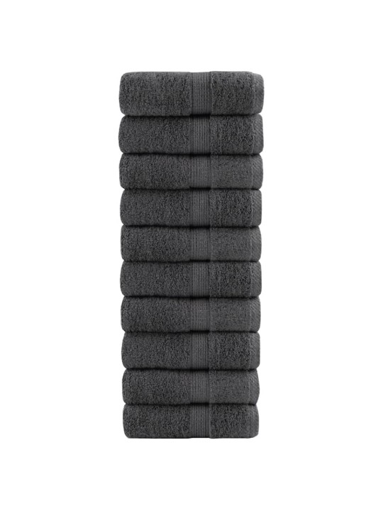 Augstākās kvalitātes dvieļi, solund, 10 gab., antracīta krāsā, 30x30 cm, 600 g/m²