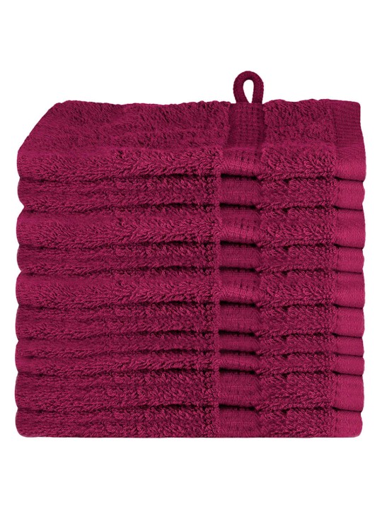 Mazgājamie dvieļi 10 pcs bordo kokvilna