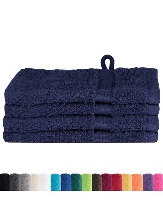 Mazgājamie dvieļi 4 pcs tumši zila kokvilna