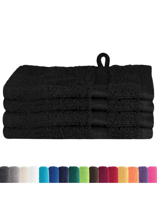 Mazgājamie dvieļi 4 pcs melna kokvilna