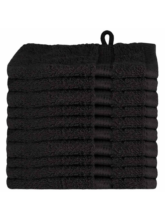 Mazgājamie dvieļi 10 pcs melna kokvilna