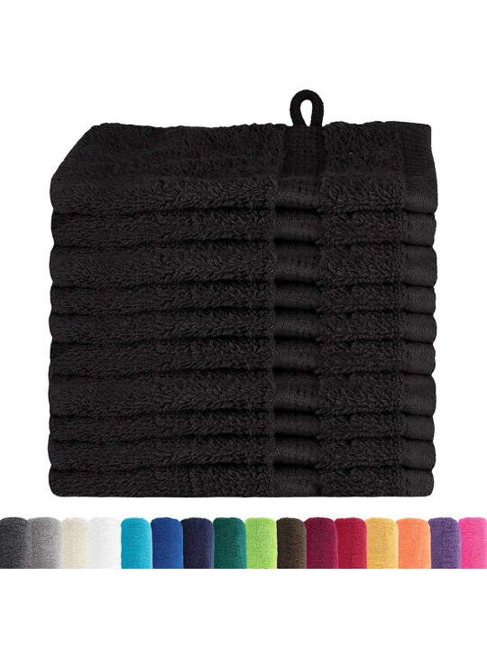 Mazgājamie dvieļi 10 pcs melna kokvilna