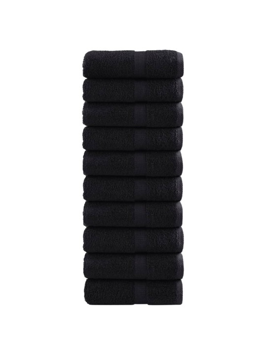 Augstākās kvalitātes dvieļi, solund, 10 gab., melni, 30x30 cm, 600 g/m²