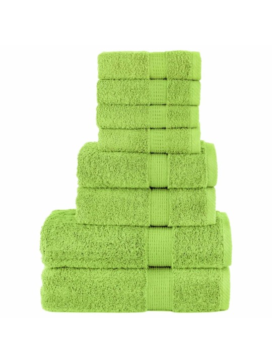 Dvieļu komplekts solund, 8 gab., dzeltenzaļi, 600 gsm