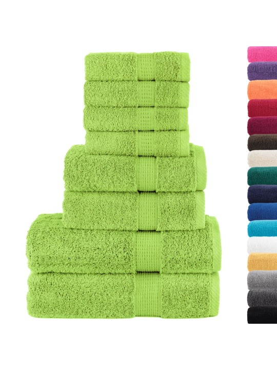 Dvieļu komplekts solund, 8 gab., dzeltenzaļi, 600 gsm