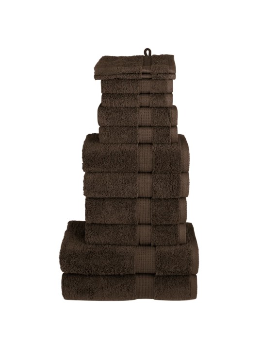 Dvieļu komplekts solund, 12 gab., brūni, 600 gsm