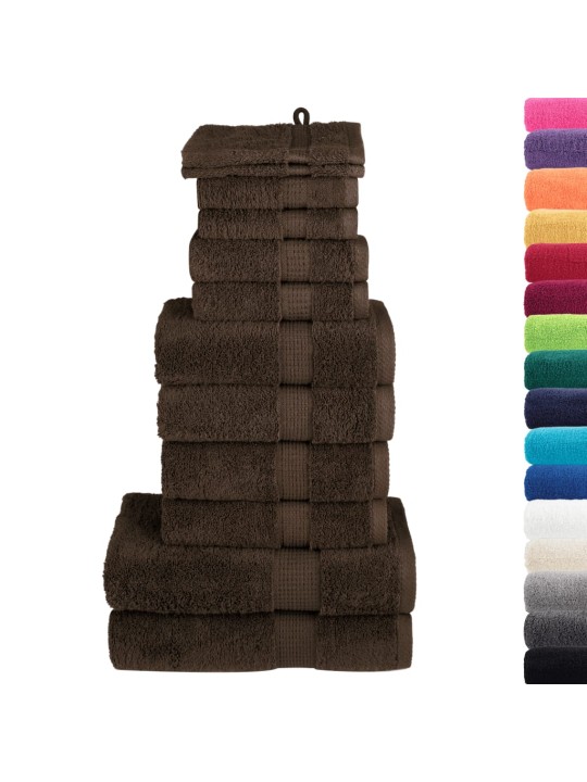 Dvieļu komplekts solund, 12 gab., brūni, 600 gsm