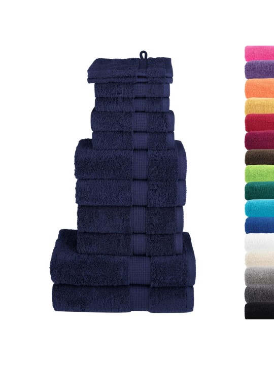 Dvieļu komplekts solund, 12 gab., tumši zili, 600 gsm