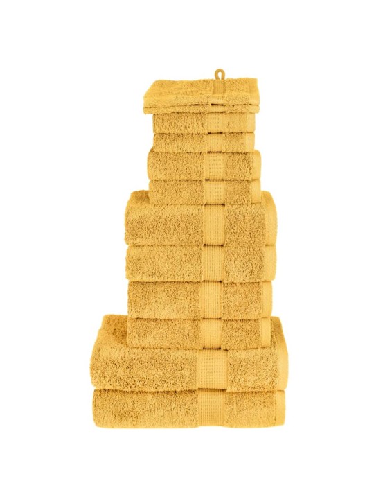 Dvieļu komplekts solund, 12 gab., zelta krāsā, 600 gsm