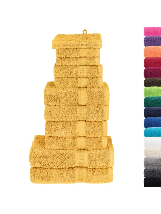 Dvieļu komplekts solund, 12 gab., zelta krāsā, 600 gsm