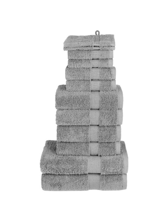 Dvieļu komplekts solund, 12 gab., pelēki, 600 gsm