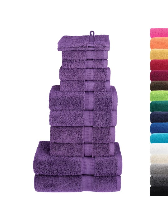 Dvieļu komplekts solund, 12 gab., violeti, 600 gsm