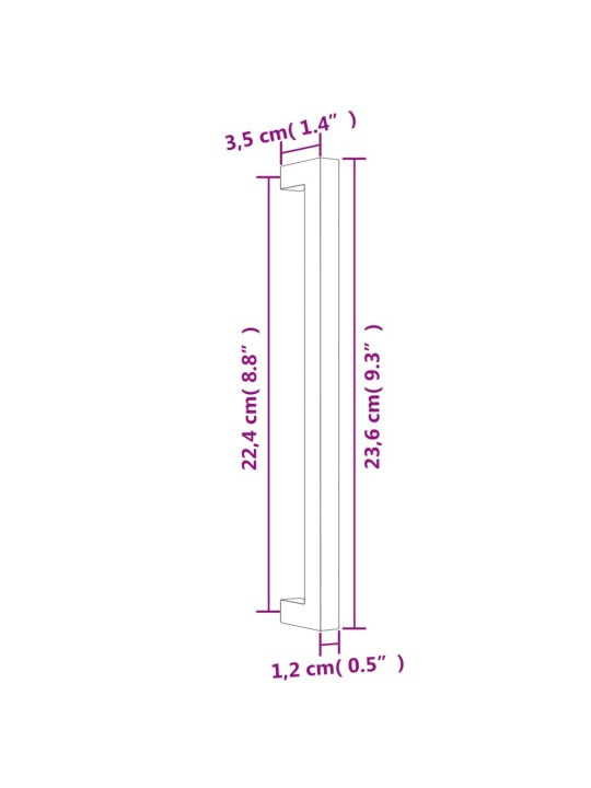 Skapja rokturi, 10 gab., sudraba, 224 mm, nerūsējošais tērauds
