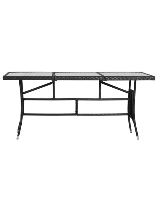 Dārza galds, melns, 170x80x74 cm, pe rotangpalma