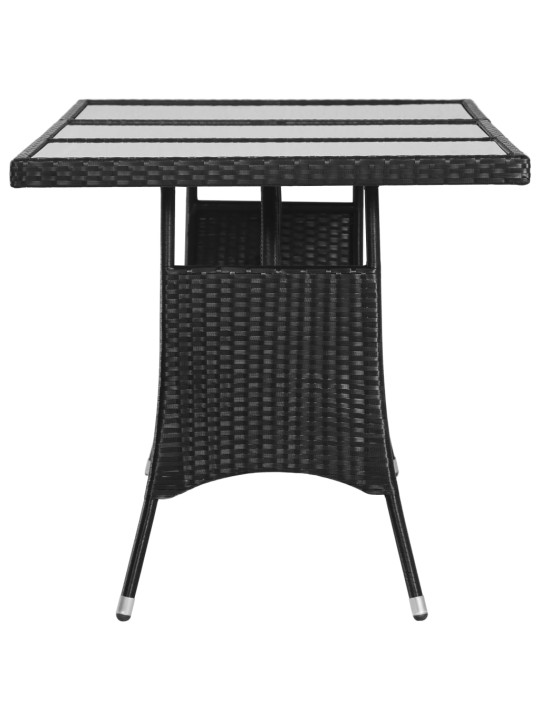Dārza galds, melns, 170x80x74 cm, pe rotangpalma